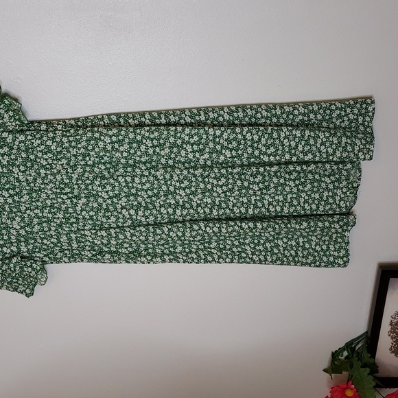 NEW Boutique Cottage Core Boho Calico Floral Button Down Midi Dress Classic - Picture 10 of 16